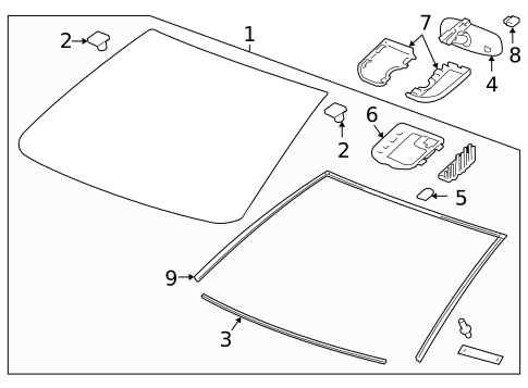 Glass - Windshield for 2021 Chevrolet Malibu #9