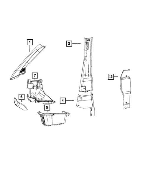 Panels-Moldings-Scuff Plates, Pillar, Cowl, 1/4 Panel Trim and Cargo Covers for 2015 Ram ProMaster 2500 #0