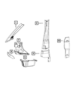 1YA73LA6AC - Interior Trim: A Pillar Molding, Left for Ram: ProMaster 1500, ProMaster 2500, ProMaster 3500 Image