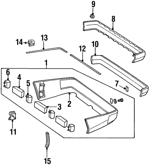 Bumper & Components - Rear for 1992 Mercedes-Benz 400E #0