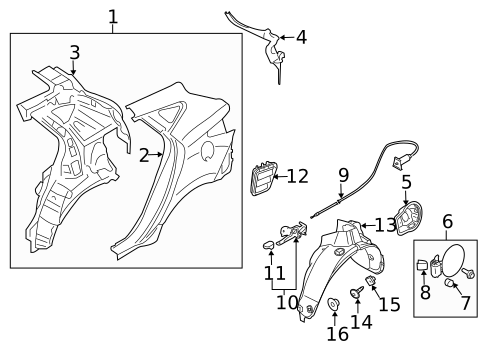 Fuel Door for 2012 Hyundai Tucson #0