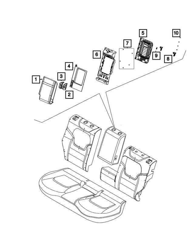 7RP95U0EAA - : Rear Seat Center Armrest for Mopar Image