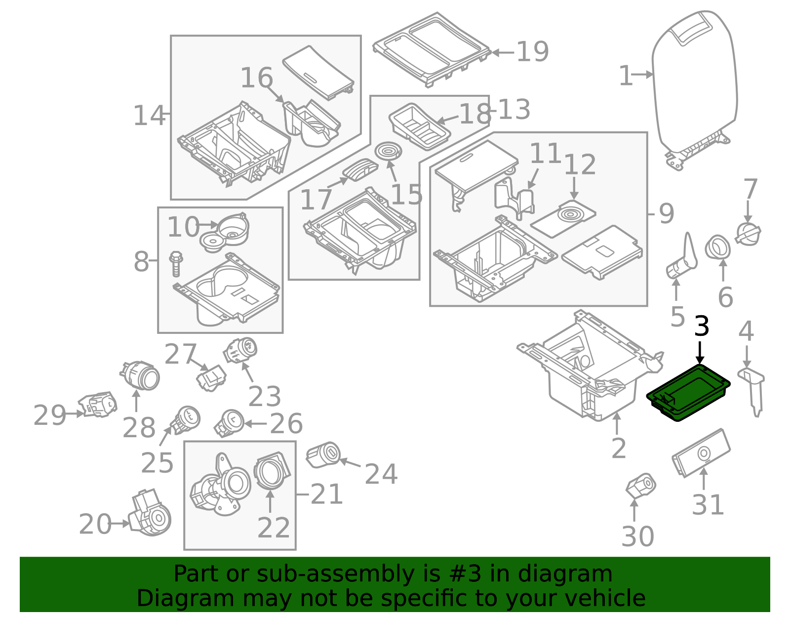 AG1Z-5406010-AA - Compartment Insert 2010-2019 Ford Taurus