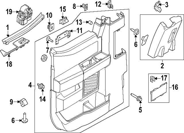 PC3Z2827411CM - Body: Door Trim Panel for Ford: F-250 Super Duty, F-350 Super Duty Image