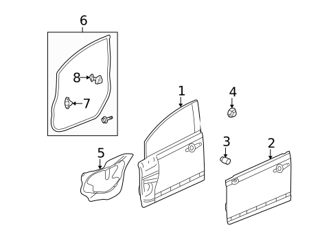 Door & Components for 2007 Honda Civic #3