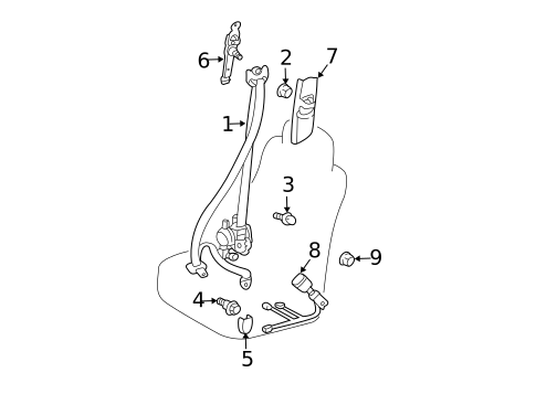 Front Seat Belts for 2008 Lexus RX400h #0