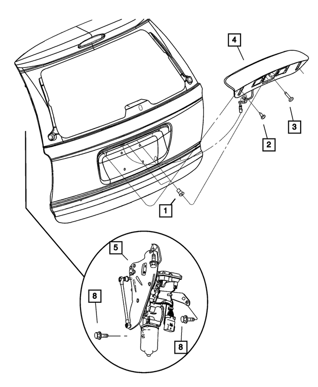 5019199AA - Body Sheet Metal Except Doors: Liftgate Handle for Mopar Image