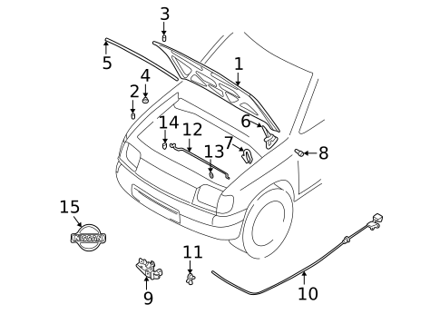 Hood & Components for 2003 Nissan Frontier #0