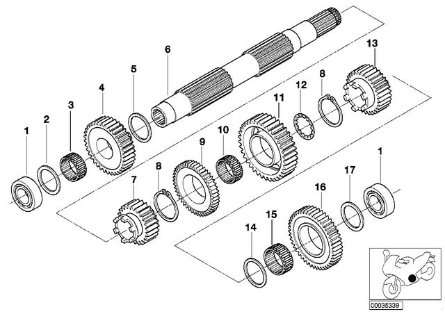 23117687089 - Manual Transmission: Clean Bearing Grooved Ball Bearing - 25X52X15 for BMW-Motorrad Image