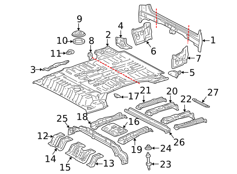 Rear Floor & Rails for 2006 Lexus LX470 #0