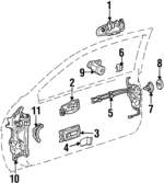 692102404001 - Body: Handle, Outside for Lexus: SC300, SC400 Image