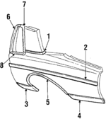 20604842 - Body: Belt Molding for Oldsmobile: Delta 88 Image