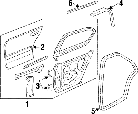 Door & Components for 1998 Oldsmobile Cutlass #1