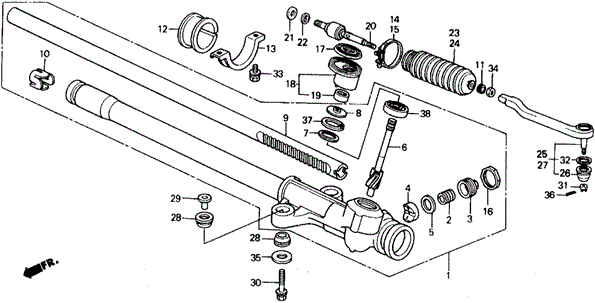 Steering Gear Box - Tie Rod for 1991 Honda CRX #0