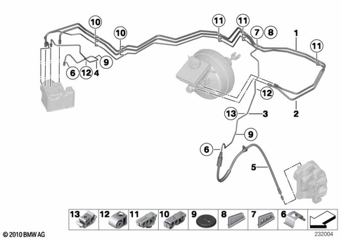 Brake Pipe, Front for 2011 BMW X3 28iX #0