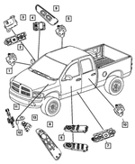 56049804AC - Electrical: Window And Door Lock Switch for Dodge: Dakota, Ram 1500, Ram 2500, Ram 3500 Image