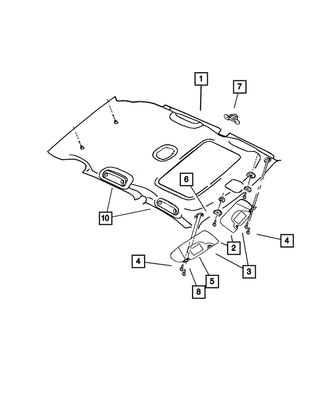 1EK30DK5AA - Interior Trim: Illuminated Visor, Right for Mopar Image
