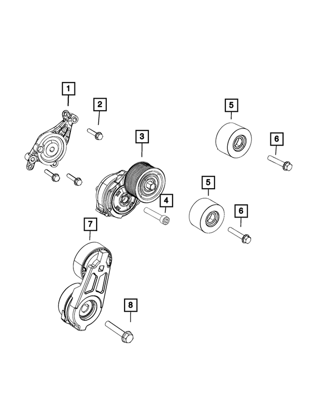 53011557AA - Cooling: Idler Pulley for Mopar Image