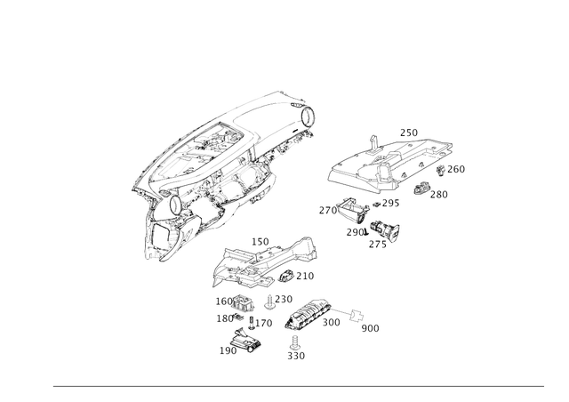 2136803006 - Trim: Knee Bolster for Mercedes-Benz: AMG GT 43, AMG GT 53, AMG GT 63, AMG GT 63 S, CLS450, CLS53 AMG, E300, E350, E400, E43 AMG, E450, E53 AMG, E63 AMG S Image image