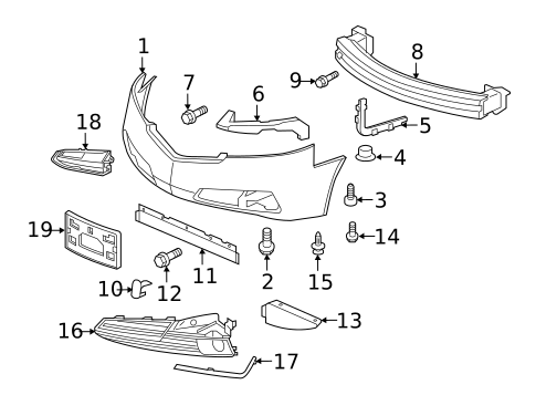 Bumper & Components - Front for 2012 Acura TL #0