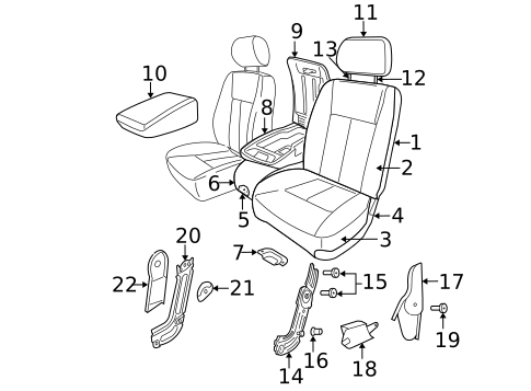 Front Seat Components for 2007 Dodge Dakota #2