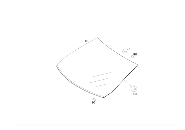 156670060064 - Windows: Windshield for Mercedes-Benz Image image
