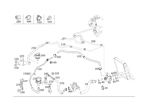 Heating Water Lines for Auxiliary Heater or Heater Booster for 2004 Mercedes-Benz E320 #0