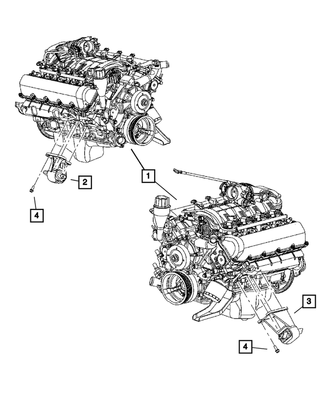 52021632AA - Engine Mounting: Engine Mount Insulator, Right for Mopar Image