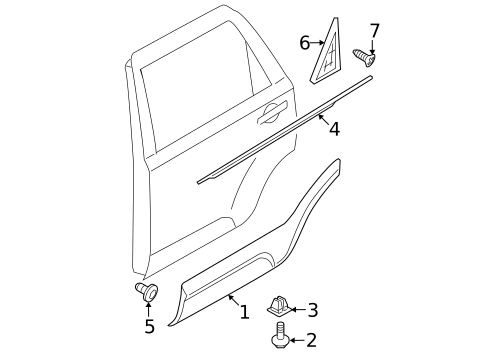 Exterior Trim - Rear Door for 2009 Kia Borrego #0