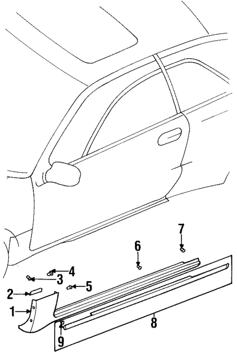 Exterior Trim - Pillars for 1993 Subaru SVX #0
