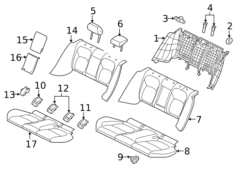 REAR SEAT COMPONENTS for 2017 Jaguar XF #1