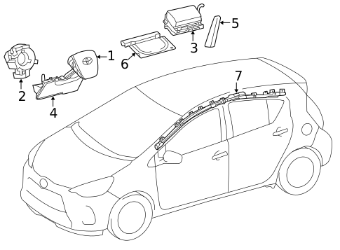 Air Bag Components for 2014 Toyota Prius C #0