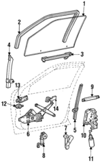 F5DZ5421410A - Body: Door Glass for Ford: Taurus | Mercury: Sable Image