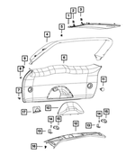 5VP20LU5AA - Interior Trim: Rear Header Molding for Mopar Image