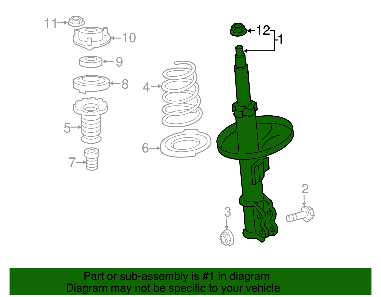ポンポン 48510-8Z299 Genuine Toyota Shock Absorber Assembly Front Right