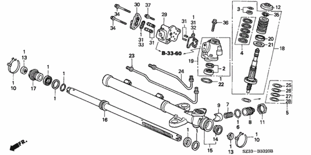P.S. Gear Box Components (1) for 1997 Acura RL #0