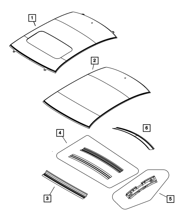 « 5008792AA – Body Sheet Metal Except Doors : Toit Ouvrant Toit pour Mopar Image »