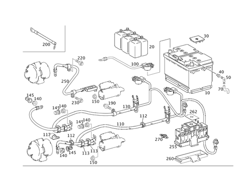 Battery, Starter/Alternator Cable for 2003 Mercedes-Benz C32 AMG #0