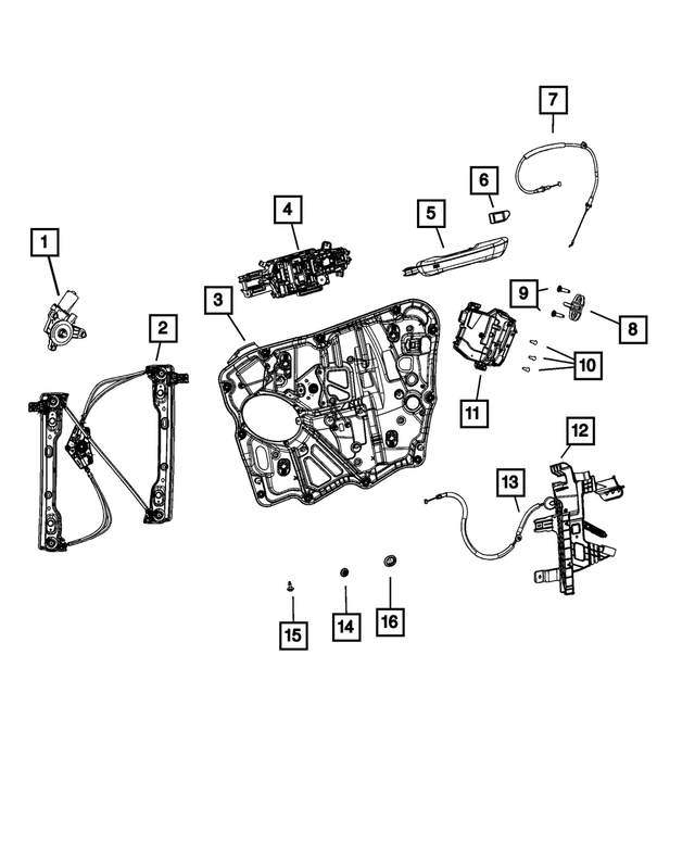 6VU13NRVAD - : Exterior Door Handle, Left for Mopar Image