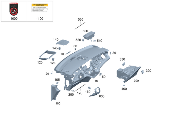 9917500 - Instrument Panel/Center Console/Linings: Fastening Clip for Mercedes-Benz Image image