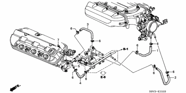 Water Hose (-'04) for 2004 Honda Pilot #0