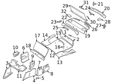 Interior Trim - Rear Body for 1997 BMW 528i #0