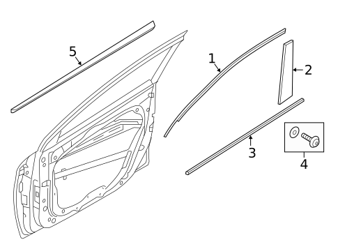 Exterior Trim - Front Door for 2017 Hyundai Ioniq #0