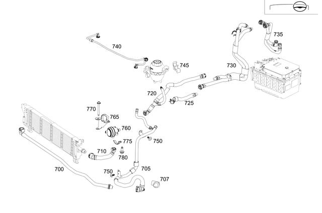 2535015401 - Radiator: Coolant Hose for Mercedes-Benz Image image