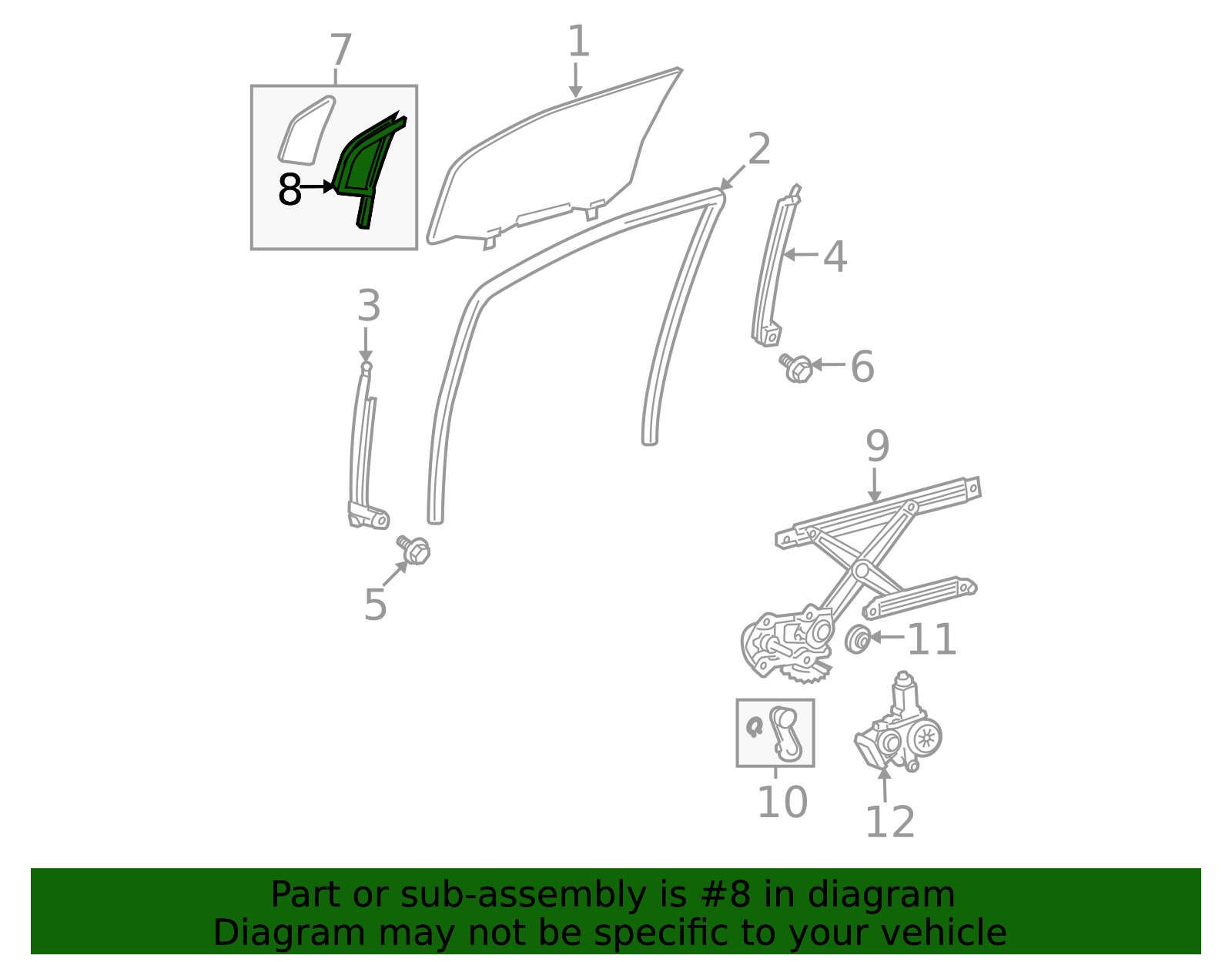 2007-2011 Toyota Yaris Vent Window Weatherstrip 68216-52011 | OEM Parts ...