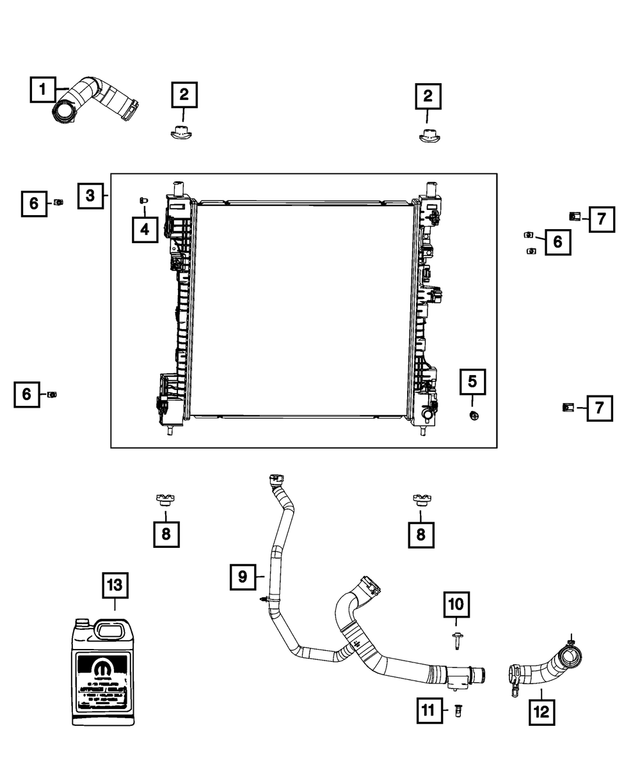 68447879AB - : Radiator Outlet Hose for Mopar Image