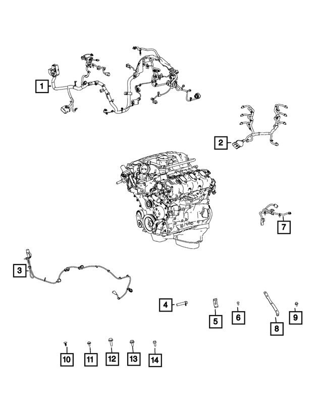 « 5148104AA – Electrical : Câblage Du Moteur Support pour Mopar Image »