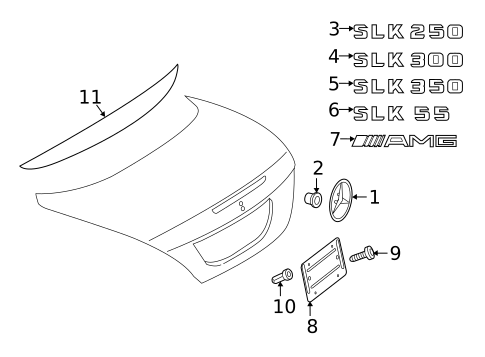 Exterior Trim - Trunk for 2016 Mercedes-Benz SLK300 #0