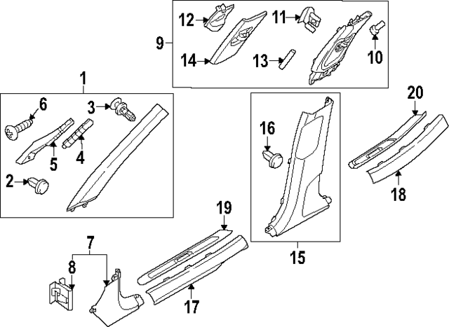 85845JI000NBD - Body: Lower Center Pillar Trim for Hyundai Image