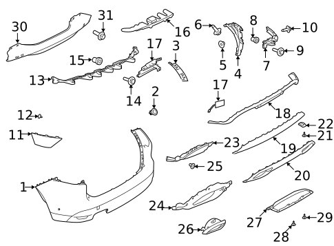 Bumper & Components - Rear for 2021 Jaguar F-Pace #0